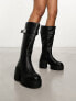 Фото #3 товара Public Desire Wide Fit Alaska chunkle buckle knee boots in black