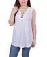 Фото #1 товара Petite Size Sleeveless Ribbed Top with Triple Rings