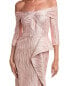 Фото #3 товара Teri Jon By Rickie Freeman Metallic Jacquard Gown Women's Pink 2