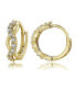 ფოტო #1 პროდუქტის Cubic Zirconia Wrap Huggie Hoop Earrings in 18k Gold Plated Sterling Silver