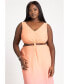 Фото #3 товара Plus Size Twist Front Sleeve Ombre Dress - Sunset