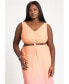 Plus Size Twist Front Sleeve Ombre Dress - Sunset