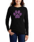 Women's XOXO Dog Paw Word Art Long Sleeve T-shirt