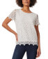 Фото #1 товара Women's Short-Sleeve Relaxed-Fit Lace Top