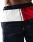 Tommy Hilfiger core flag long drawstring swim short in navy