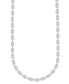 Фото #1 товара Macy's diamond Round & Baguette Cluster 18" Tennis Necklace (4 ct. t.w.) in 14k White Gold