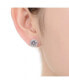 ფოტო #2 პროდუქტის Sterling Silver with Rhodium Plated Clear Round Cubic Zirconia Solitaire Halo Stud Earrings