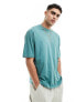 ASOS DESIGN oversized t-shirt in teal with renaissance back print