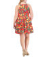 Фото #2 товара Платье с рисунком и расклешенной юбкой Vince Camuto plus Size Printed Fit & Flare Scuba Crepe