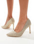 SEQWL pointed court shoes with rhinesone embellishment in gold