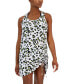 Фото #1 товара Women's Animal-Print Ruched Racerback Cover-Up, Created for Macy's