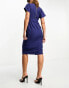 Фото #6 товара Closet London wrap tie midi dress in navy