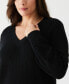 Фото #4 товара Plus Size Cable Knit V-Neck Long Sleeve Sweater