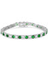 Simulated Cubic Zirconia Alternating Line Bracelet in Silver Plate