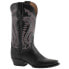 Ferrini Teju Lizard Embroidered Snip Toe Cowboy Womens Black Dress Boots 81161-