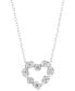 Фото #1 товара EFFY Collection eFFY® Diamond Multi-Cut Heart 18" Pendant Necklace (1/2 ct. t.w.) in 14k White Gold