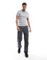 ASOS DESIGN 2 pack muscle fit rib t-shirt in grey marl and blue