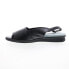 Фото #7 товара David Tate Norma Womens Black Leather Hook & Loop Slingback Sandals Shoes 10