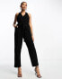 Never Fully Dressed tailored wrap jumpsuit in black