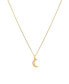 ფოტო #1 პროდუქტის Diamond Moon 14K Yellow Gold Necklace