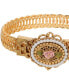 ფოტო #2 პროდუქტის Imitation Pearl Pink Enamel Flower Belt Bracelet