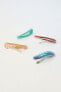 Pack of four striped hair clips