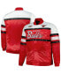 Фото #1 товара Men's Red, White Chicago Bulls Big and Tall Heavyweight Full-Snap Satin Jacket