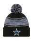 ფოტო #3 პროდუქტის Men's Black Dallas Cowboys Chilled Cuffed Knit Hat with Pom