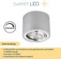 Sweet Led Surface-Mounted Spotlight, Dimmable, Flat, Brushed Aluminium Ceiling Spotlights, Replaceable 5 W Module, Surface-Mounted Light, Swivelling, Round Surface-Mounted Spotlight, Cold White, 230 V [Energy Class G]