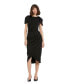 ფოტო #1 პროდუქტის Women's Crepe High Neck Midi Tulip Dress With Belt