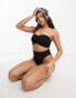 Фото #1 товара ASOS DESIGN Amy mix and match crinkle bandeau bikini top in black - BLACK