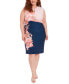 ფოტო #1 პროდუქტის Plus Size Keyhole Cascading-Floral Dress