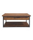 Фото #3 товара Claremont Rustic Wood Coffee Table with Drawer and Low Shelf