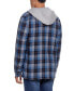 Фото #2 товара Men's Sherpa Lined Flannel Hooded Shirt Jacket