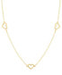 ფოტო #1 პროდუქტის Polished Open Heart Station 18" Collar Necklace in 10k Gold