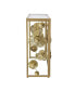 Gold Console Table with Mirrored Glass Top, Modern Entryway Table