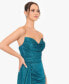 Фото #4 товара Juniors' Glittered Ruched Strapless Gown