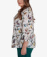 ფოტო #5 პროდუქტის Plus Size Classic Water Colo Leaf Filled Button Down Top