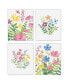 Фото #1 товара Wildflowers Room Decor Linen Paper Wall Art Set of 4 Artisms - 8 x 10 inches