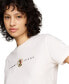 Women's Cotton Relaxed-Fit Crest-Logo T-Shirt Белый, L - фото #3