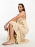 Фото #4 товара Vero Moda Tall tie shoulder beach maxi dress in cream