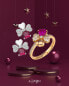 Pink Gold Plated Silver Earrings with Love EQURR Zircons