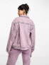 Фото #5 товара Kyo The Brand denim metallic pocket detail jacket co-ord in lilac