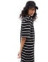 Фото #2 товара ASOS DESIGN oversized midaxi t-shirt dress in mono space stripe