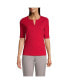 Women's Cotton Polyester Modern Half Sleeve Splitneck