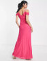 TFNC – Bridesmaid – Wickelkleid in Fuchsia-Rosa mit drapierter Schulter