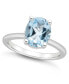 ფოტო #1 პროდუქტის Women's Sky Blue Topaz (3-3/5 ct.t.w.) and Diamond Accent Ring in Sterling Silver