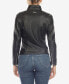 ფოტო #2 პროდუქტის Women's Classic Biker Faux Leather Jacket