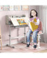 Height Adjustable Kids Study Desk with Tilt Desktop Серый, 31 - фото #3