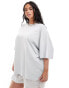 ASOS DESIGN Curve slubby oversized tee in stone Серый, XL - EU 48-50 - фото #1